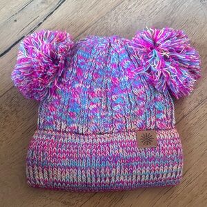 Colorful Pom-Pom Knit Hat for Kids
